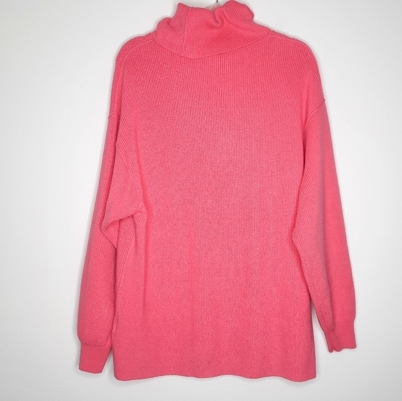 Free People Pink Oversized Chunky Turtleneck Sweater S - Picture 3 of 6